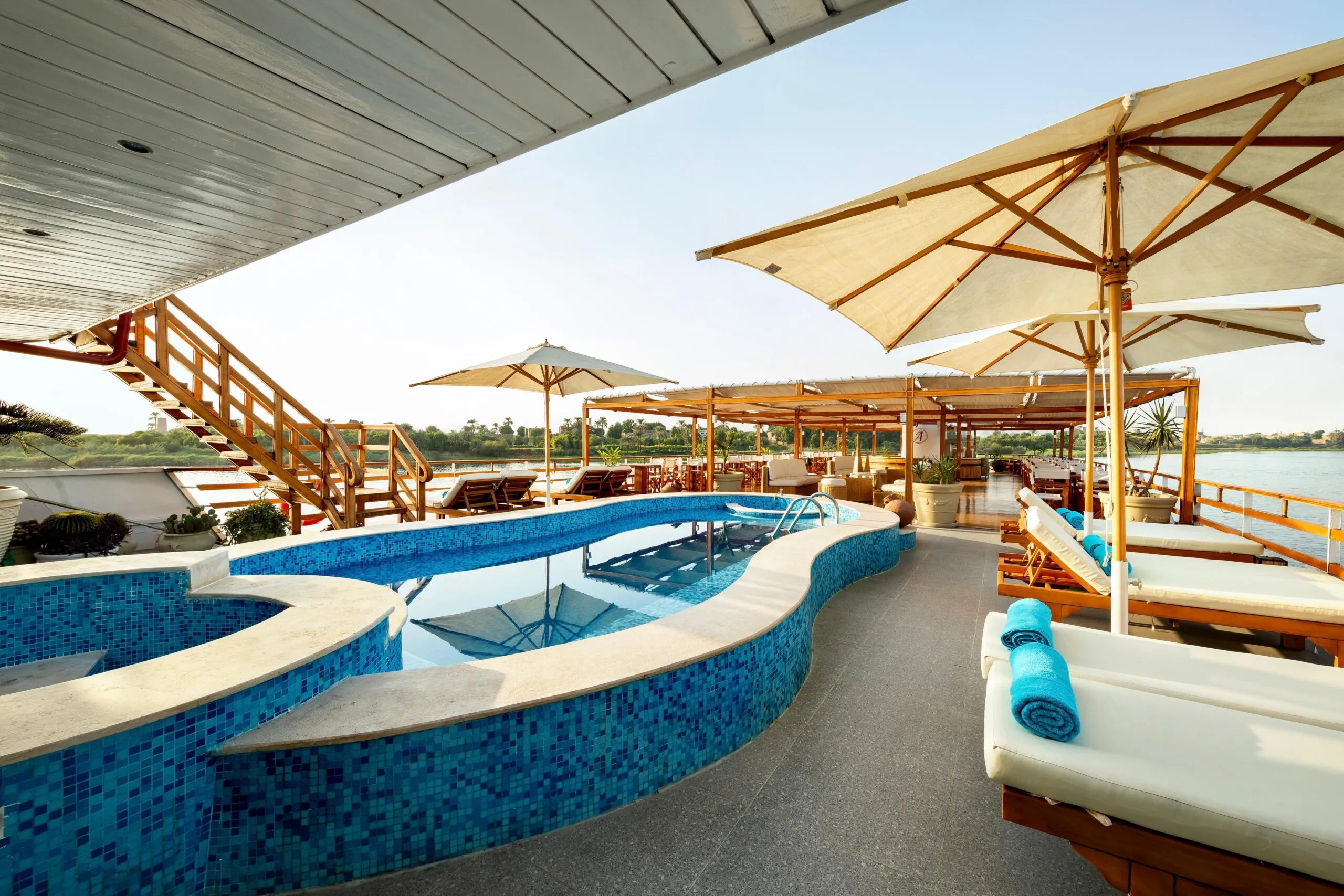 Sun deck of the Alexander The Great Nile Cruise Nile cruise
